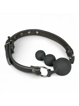 EasyToys Silicone Bead Gag Adjustable Strap Black 8718627528235