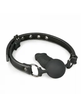 EasyToys Silicone System Ball Gag Adjustable 60 cm Black 9.5 cm Insertable