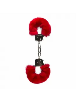 Ouch! Furry Handcuffs Red - Soft Plush Adjustable Restraint System