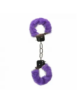 EasyToys Plush Wrist Restraints Purple - Soft Adjustable Cuffs