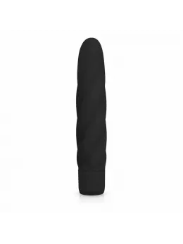 Dream Toys Black Velvety Silicone Massager with Ribbed Surface 19cm