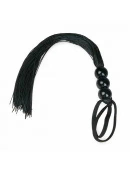 EasyToys Black Silicone Impact Whip with Ergonomic Handle 45cm