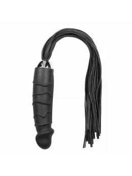 EasyToys Silicone Impact Flogger with Anatomic Grip Black 37cm