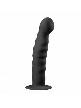 EasyToys Silicone Intimate Device Black with Suction Base 18 cm