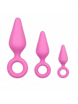 EasyToys Silicone Intimate Plug Set Pink - 3 Sizes, Pull Ring Handle