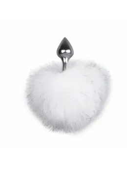EasyToys Aluminium Plug with White Fluffy Bunny Tail - Medium Size