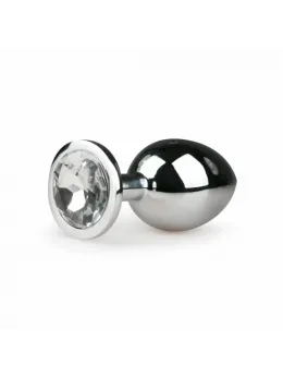 Rimba Metal Plug Silver M with Clear Crystal Accent, Aluminium, Medium