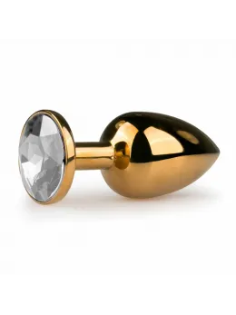 Rimba Aluminium Plug with Large Crystal - Tapered Design, Silver