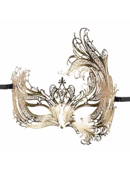 EasyToys Venetian Gold Metal Mask with Decorative Diamonds