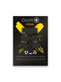 Ouch! OU1029BLK Adjustable Leather Ankle Restraints Black