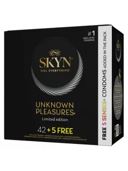 SKYN Unknown Pleasures Assorted Latex-Free Condom Set 42+5 Free, 53 mm
