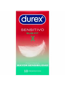 Durex Sensitivo Slim Fit 10 pcs - Anatomical Thin Latex Barrier, 52.5mm