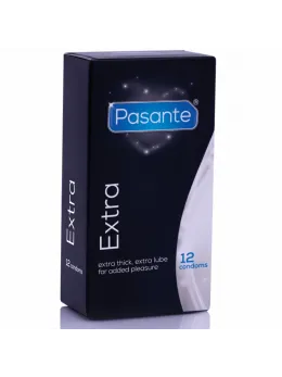 Pasante Extra Extra Thick Condoms 12-Pack, Enhanced Safety, Natural Color