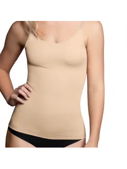 Bye Bra Light Control Invisible T-Shirt Top Beige M - Seamless Fit