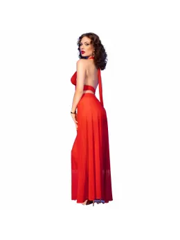 Chilirose CR 4857 Red Sheer Top & Wide-Leg Pants Set Size S