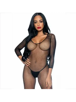 Leg Avenue Bodystocking V-Front Seamless Mesh Black One Size