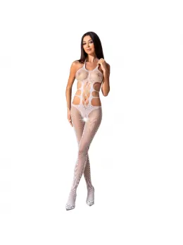 Passion BS084 White Bodystocking One Size - Lace & Mesh Design