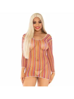 Leg Avenue Zigzag Multicolor Net Mini Dress One Size