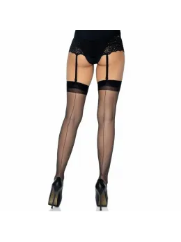 Leg Avenue Tights with Back Seam Black 100% Nylon One Size