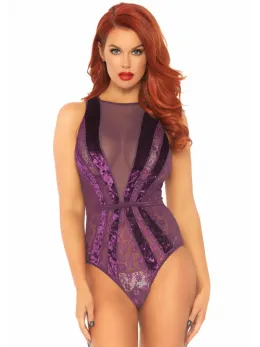 Dreamgirl Teddy with Keyhole Back & Snap Crotch, Floral Lace, Black, S/M