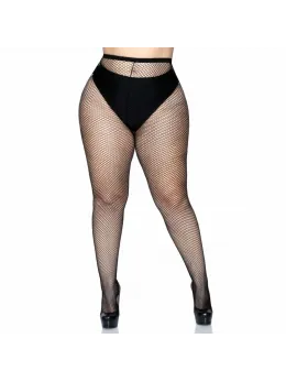 Leg Avenue Plus Size Fishnet Pantyhose - Classic Black Mesh Design