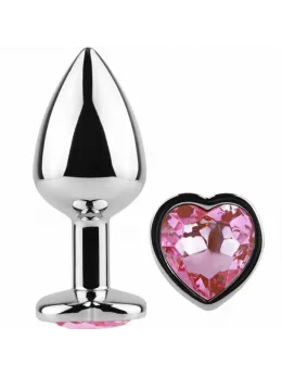 Secret Play Metal Plug Heart Base Fuchsia Small 7cm Aluminum