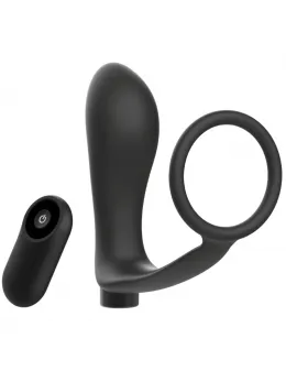 Addicted Toys Black Rechargeable Anal Plug & Ring Set with Remote Control
