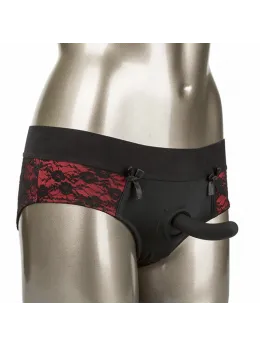 CalExotics Scandal S/M Crotchless Panty Set with Silicone Accessory Black