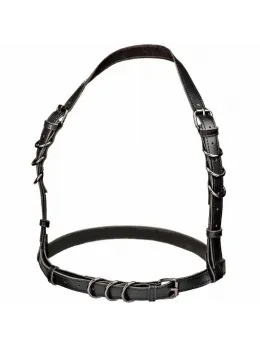CalExotics Euphoria Halter Buckle Harness Black - Adjustable Vegan Leather