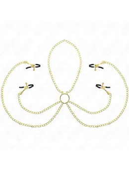 KINK комплект регулируеми щипки за зърна и клитор, златисти, 4 части