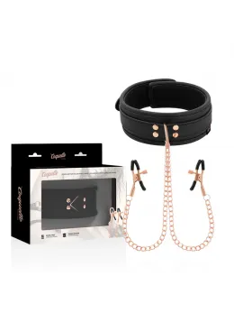 Coquette Chic Desire Vegan Leather Collar with Adjustable Chain Clips