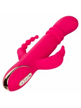 CalExotics Jack Rabbit Signature Heated Silicone Triple Fantasy Pink