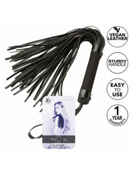 CalExotics Nocturnal Leather Flogger Black - Precision Handle & Soft Straps