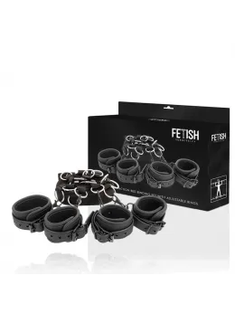 Fetish Submissive Luxury Bed Restraint Set Neoprene Lining Adjustable