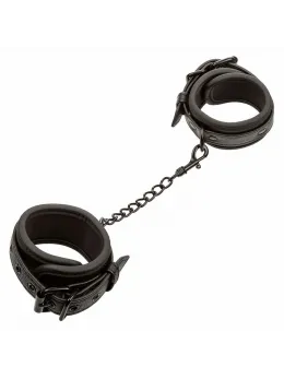 CalExotics Nocturnal Adjustable Wrist Cuffs Black - Double-Stitched Leather
