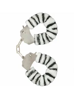 TOYJOY Furry Fun Cuffs Zebra - Soft Plush Wrist Restraint System