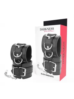 Darkness Adjustable PVC Leather Cuffs Black - Versatile Hand & Ankle Model