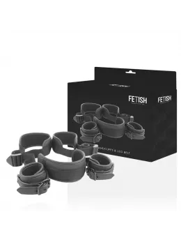 Fetish Submissive Neoprene-Lined Adjustable Restraint System Black