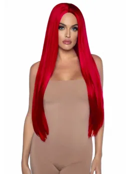 Leg Avenue Long Straight Center Part Wig Neon Blacklight Glow 76cm