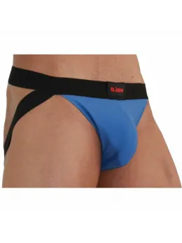BURN 008 Jockstrap Blue/Black XL - Breathable Stretch Fabric