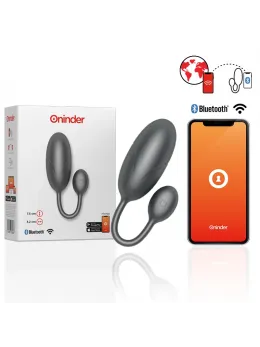 ONINDER Tokyo Black Vibrating Egg 7.5x3.2cm App-Controlled, Waterproof