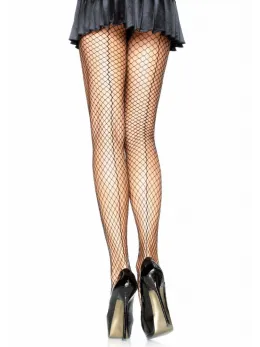 Leg Avenue Elastane Net Pantyhose with Backseam Black One Size
