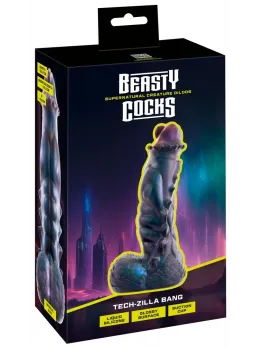 Beasty Cocks Tech-Zilla Bang Metallic Reptile Model 23.5cm Liquid Silicone