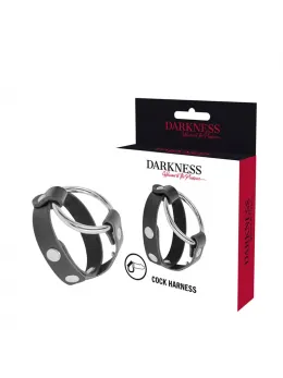 Darkness Adjustable Metal Intimate Ring Black - Nickel-Free, Universal Fit