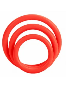 CalExotics Tri-Rings Set Red - Silicone Anatomical Rings, 3 Sizes