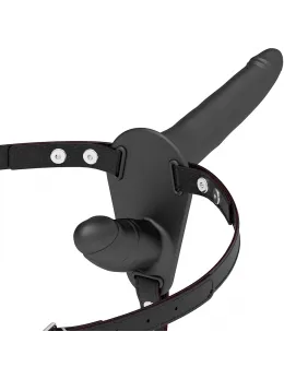 Fetish Submissive Harness Black - Adjustable Dual Attachment System, Silicone