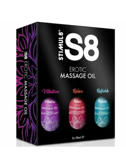 STIMUL8 S8 Massage Oil Set 3x50ml - Nourishing Trio Aromatic Oils