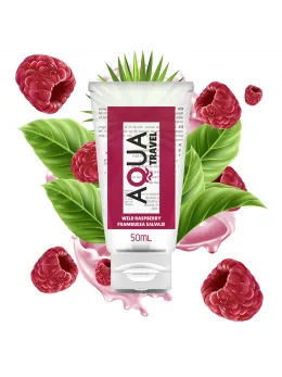 AQUA TRAVEL Wild Raspberry Water-Based Lubricant 50ml - Compact Size