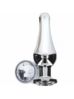 ToyJoy Diamond Bum Bijou Large - Aluminium Plug with Silver Gem, 13 cm