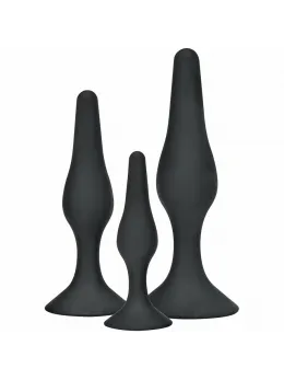 ToyJoy Curvy Companions 3-Piece Anal Plug Set Black Silicone Ergonomic